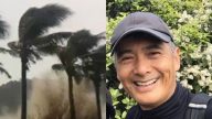 台风袭港树倒挡路 周润发徒手搬树
