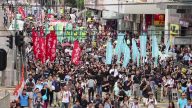 香港十·一反威權大遊行四萬人上街抗議中共