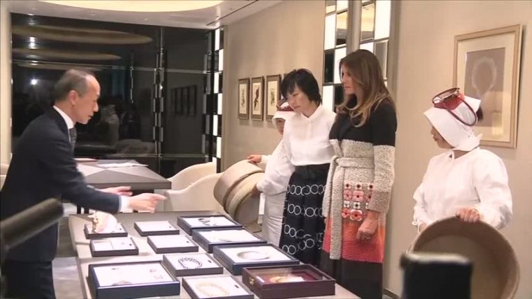 川普訪日 兩位第一夫人會面珍珠名店