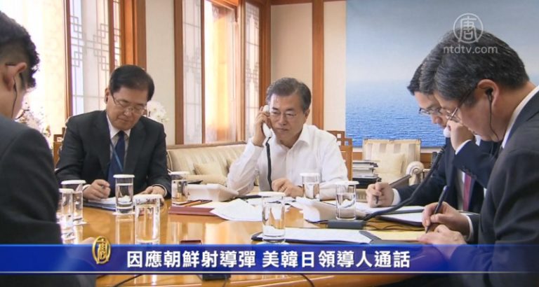 因應朝鮮射導彈 美韓日領導人通話