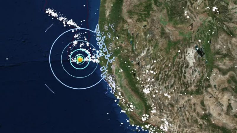 北加外海發生兩起5級以上地震