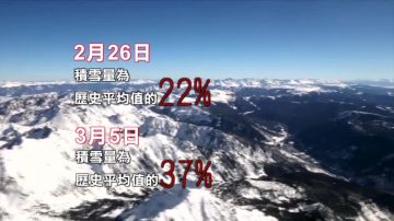 塞拉山积雪增8成 减缓加州干旱脚步