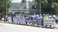 紀念4.25  休斯頓法輪功中領館前集會