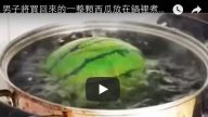 男子将买回来的一整颗西瓜放在锅里煮熟，切开后竟变成了….！！
