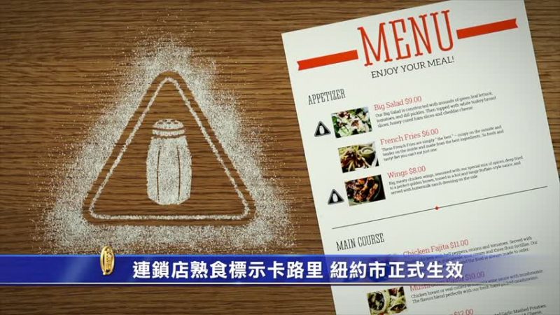 連鎖店熟食標示卡路裡 紐約市正式生效