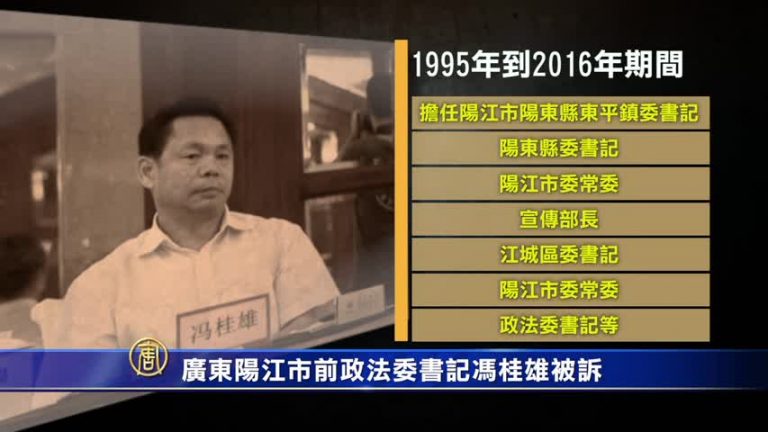 廣東陽江市前政法委書記馮桂雄被訴