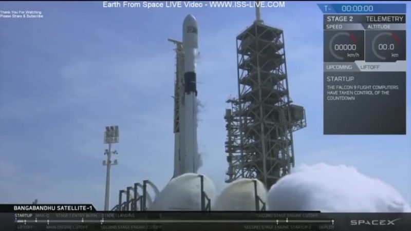 SpaceX猎鹰9号新型火箭送孟加拉卫星入轨