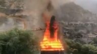 蘭州龍恩寺突起火 大火吞噬巨佛（視頻）