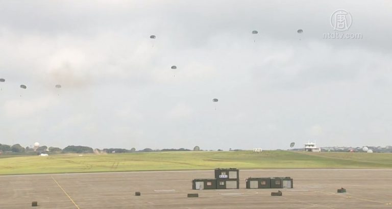 台灣漢光軍演 F-16返藍天 蔡總統出席檢閱