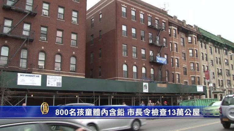 紐約800名孩童體內含鉛 市長下令檢查13萬公屋