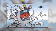 警惕鯊魚 無視巨獸 美漫畫揭中國經濟真危機
