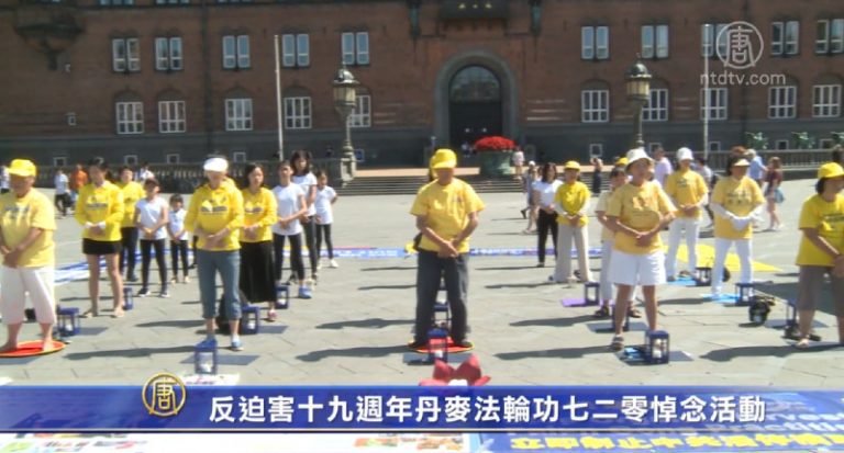 反迫害十九週年 丹麥法輪功七二零悼念活動
