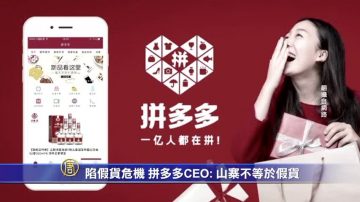 陷假貨危機  拼多多CEO：山寨不等於假貨