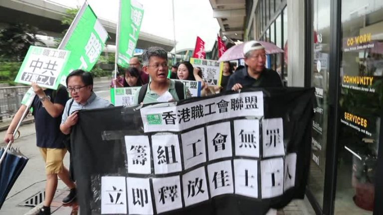 中共升級打壓佳士工運 港民團抗議