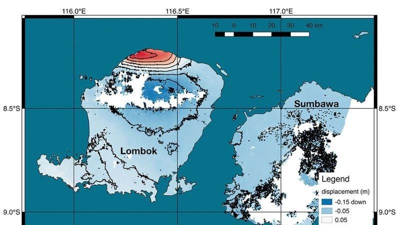 遭6.9强震 科学家：印尼龙目岛震央升高25公分
