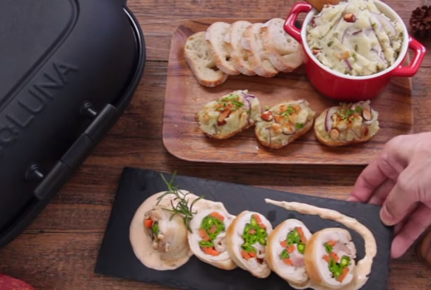 温暖马铃薯&蕃薯沙拉 香煎鸡肉蔬菜卷(视频)