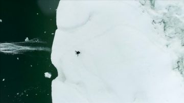 滑水高手挑战北极圈 冰山冷水间展身手