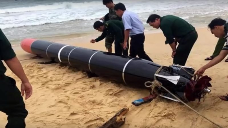 中共山寨版鱼雷训练丢失 被越南渔民寻获