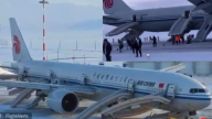 中国客机迫降俄罗斯 空姐惊呼“快跑！”（视频）