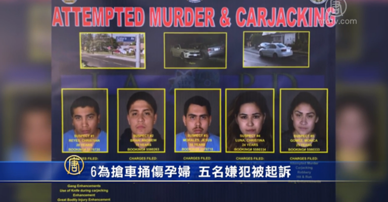 為搶車捅傷孕婦 五名嫌犯被起訴