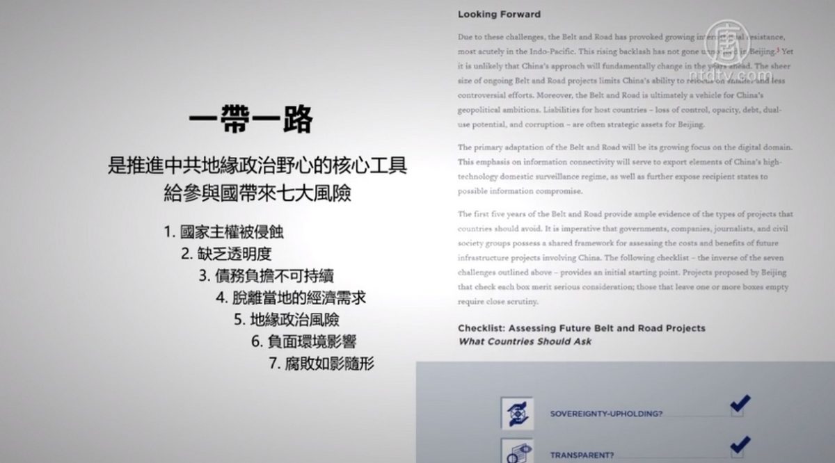 【禁闻】美智库：中共「一带一路」带来7大风险