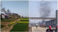 江苏响水爆炸区再出事 一仓库自燃黑烟腾空