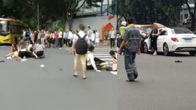 广州重大车祸 奔驰女撞伤13人包括港粤威廉希尔体育官网官
