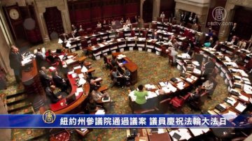 紐約州參議院通過議案 全體議員鼓掌慶祝法輪大法日