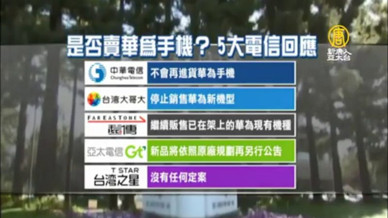英日电信巨头不再卖华为  台湾两大电信商跟进