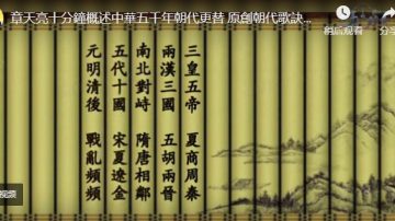 【天亮時分】章天亮十分鐘概述中華五千年朝代更替 原創朝代歌訣