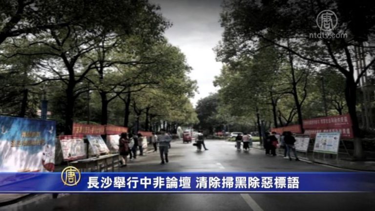 長沙舉行中非論壇 清除掃黑除惡標語