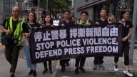 香港新闻界静默游行 抗议警方阻挠反送中采访