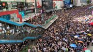 【图辑1】7.21反送中 游行人潮挤爆港岛