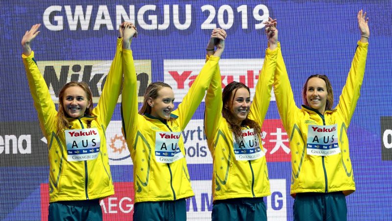 游泳世锦赛 澳洲女子获4×200米金牌