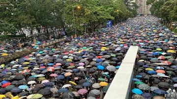 香港人冒雨集會遊行 8月18日擠爆維園