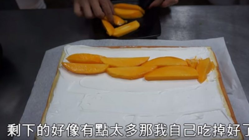 芒果蛋糕卷 新鲜芒果天然美味（视频）