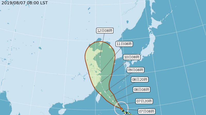 利奇马增强为中台 预估从北台湾海面通过