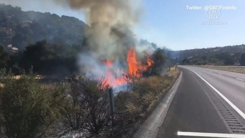 圣巴巴拉北部着火 殃及101公路交通