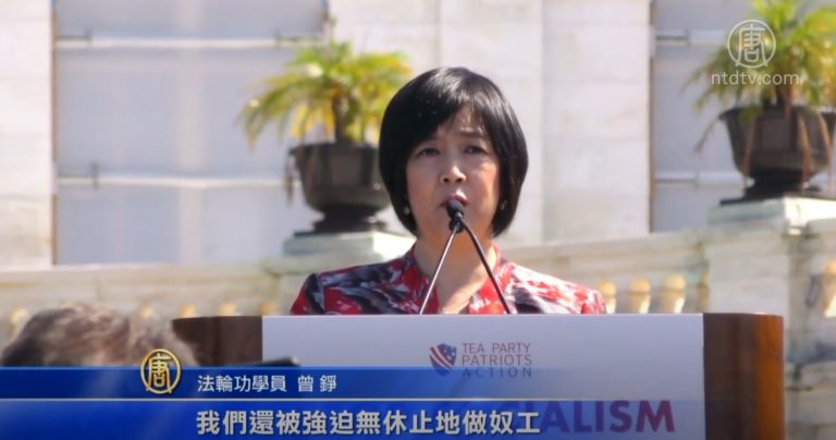 茶黨華府集會 法輪功學員揭社會主義危害