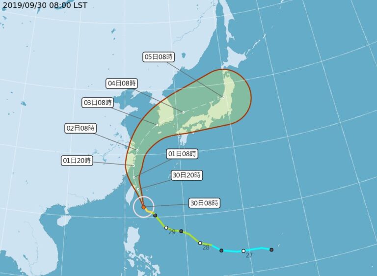 颱風米塔下半天近陸地 台灣中部以北風力增強