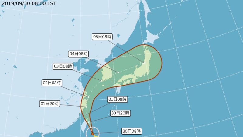 台风米塔下半天近陆地 台湾中部以北风力增强