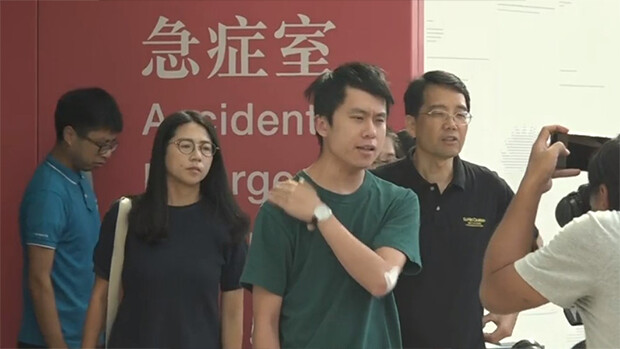 香港立法會議員鄺俊宇遇襲 現場視頻曝光