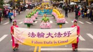 法輪功紐約布魯克林大遊行 民眾聚集讚好