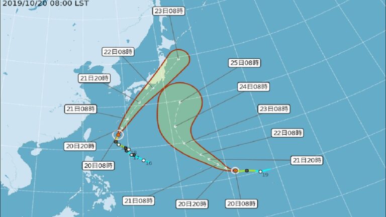 雙颱前進日本 沖繩入夜留意強風大雨