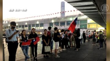 盼今日台灣明日香港 青天白日旗飄揚香港街頭