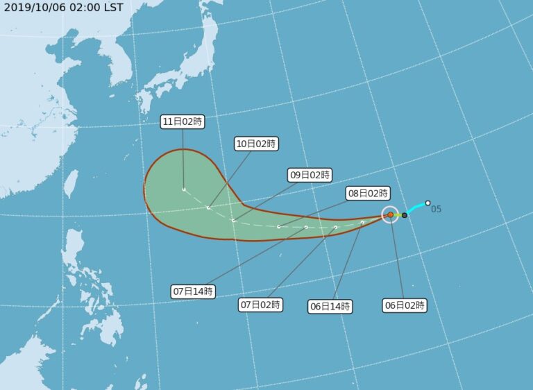 颱風海貝思朝日本南方行進 對台無直接影響