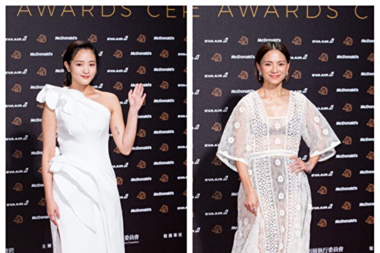 李心潔登金馬紅毯 與王淨以白禮服各展風情