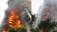 新年首日重慶大火 32層住宅樓幾乎燒透(視頻)