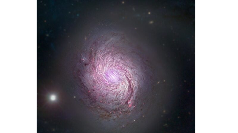 SOFIA首次观测到螺旋星系磁场形态