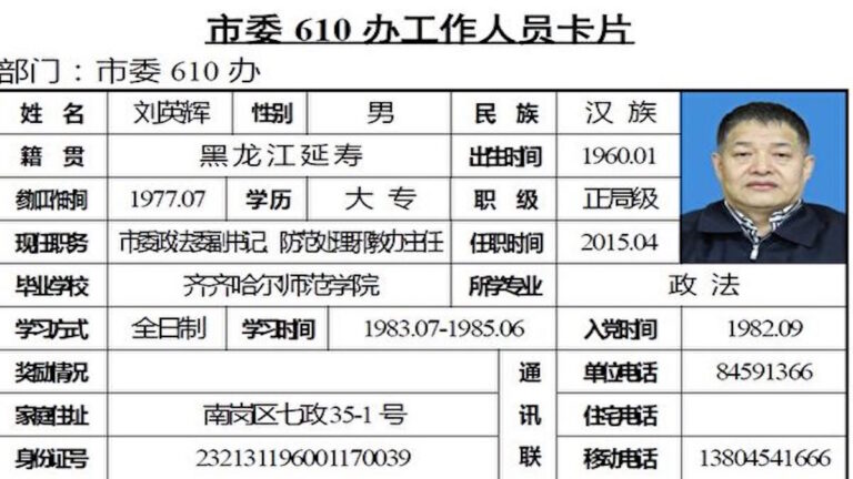 【大紀元獨家】虐殺193人 哈市610官員全曝光